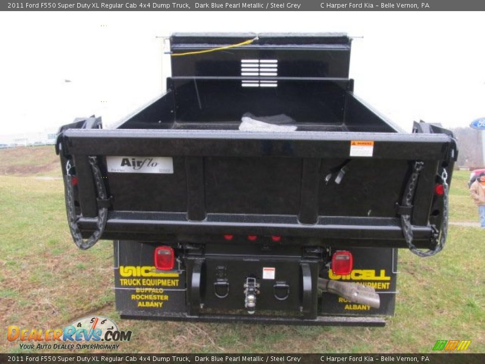 2011 Ford F550 Super Duty XL Regular Cab 4x4 Dump Truck Dark Blue Pearl Metallic / Steel Grey Photo #8