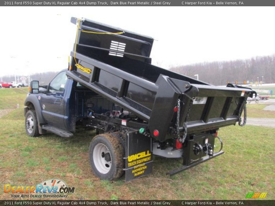 2011 Ford F550 Super Duty XL Regular Cab 4x4 Dump Truck Dark Blue Pearl Metallic / Steel Grey Photo #10