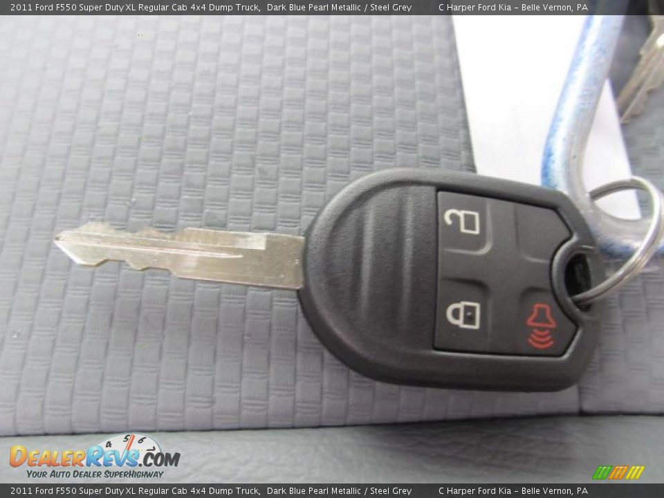 2011 Ford F550 Super Duty XL Regular Cab 4x4 Dump Truck Dark Blue Pearl Metallic / Steel Grey Photo #15