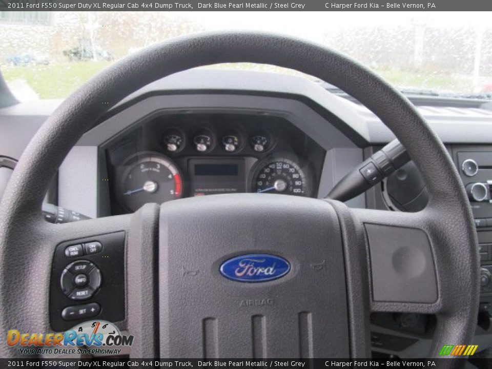 2011 Ford F550 Super Duty XL Regular Cab 4x4 Dump Truck Dark Blue Pearl Metallic / Steel Grey Photo #18