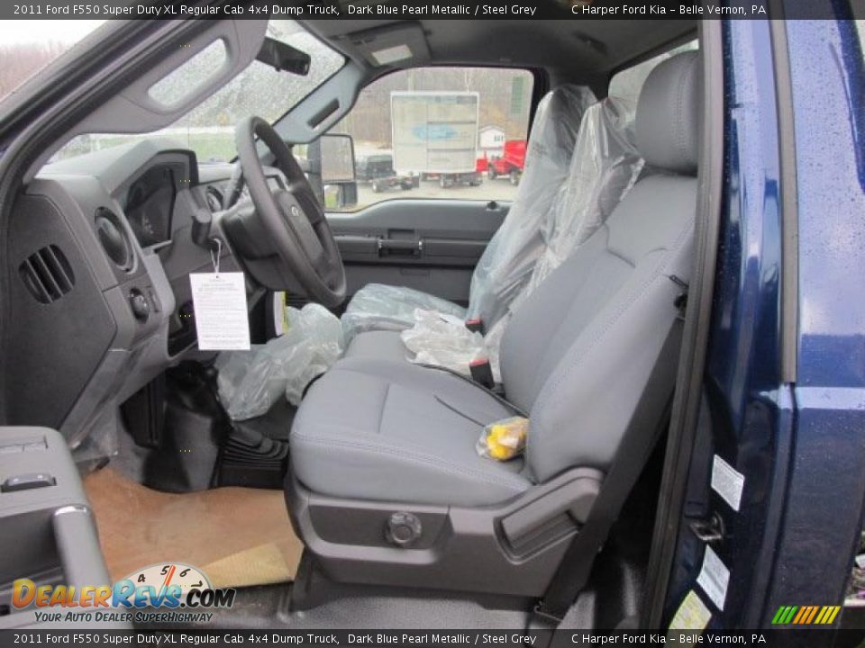 2011 Ford F550 Super Duty XL Regular Cab 4x4 Dump Truck Dark Blue Pearl Metallic / Steel Grey Photo #19