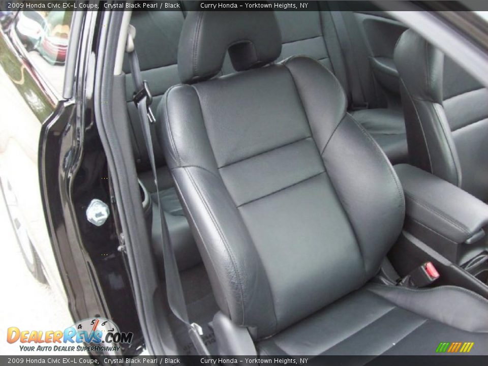 Black Interior 2009 Honda Civic Ex L Coupe Photo 15