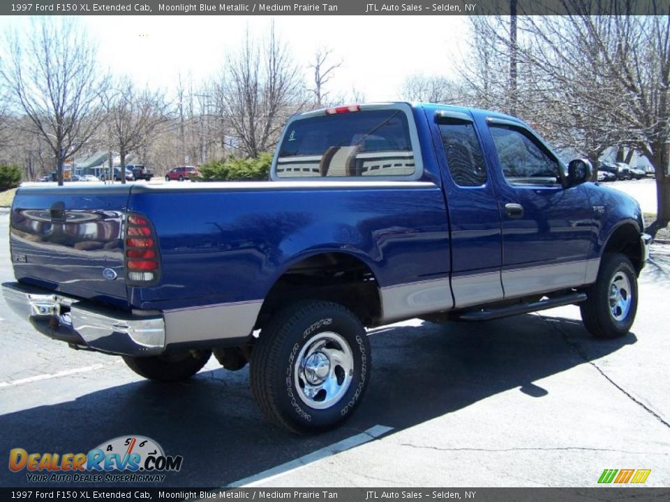 1997 Ford F150 XL Extended Cab Moonlight Blue Metallic / Medium Prairie Tan Photo #6