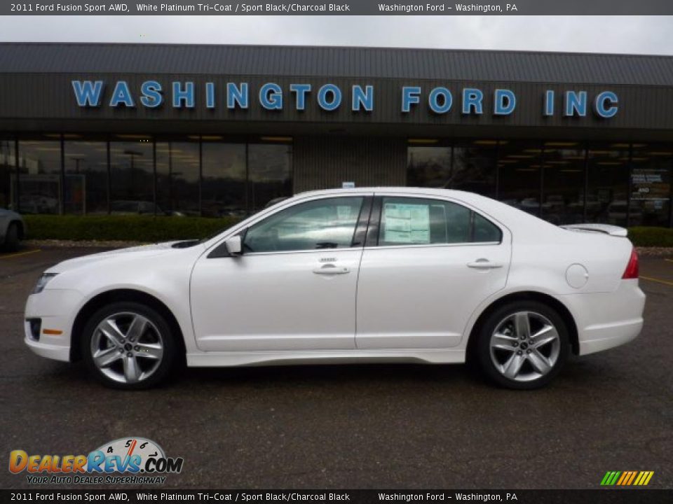 2011 Ford Fusion Sport AWD White Platinum Tri-Coat / Sport Black/Charcoal Black Photo #1