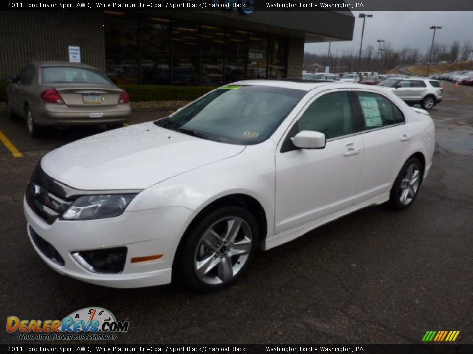 2011 Ford Fusion Sport AWD White Platinum Tri-Coat / Sport Black/Charcoal Black Photo #8