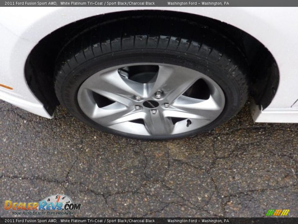 2011 Ford Fusion Sport AWD White Platinum Tri-Coat / Sport Black/Charcoal Black Photo #9