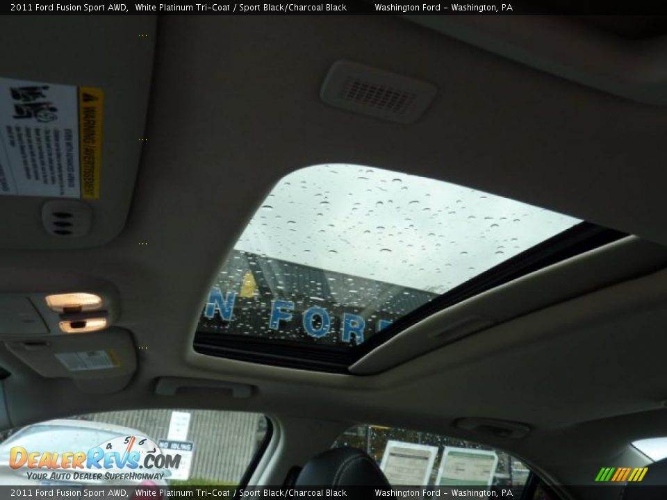 2011 Ford Fusion Sport AWD White Platinum Tri-Coat / Sport Black/Charcoal Black Photo #13