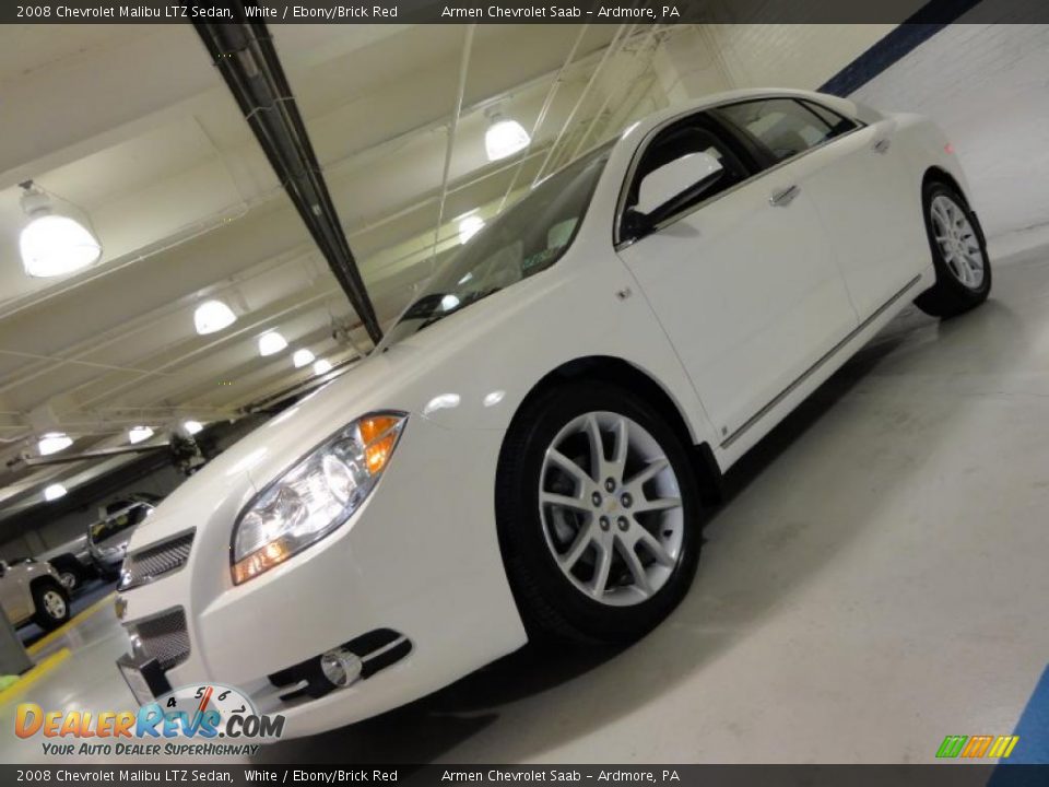 2008 Chevrolet Malibu LTZ Sedan White / Ebony/Brick Red Photo #1
