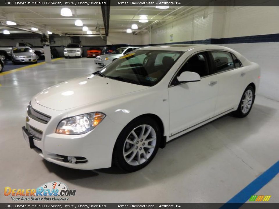 2008 Chevrolet Malibu LTZ Sedan White / Ebony/Brick Red Photo #2
