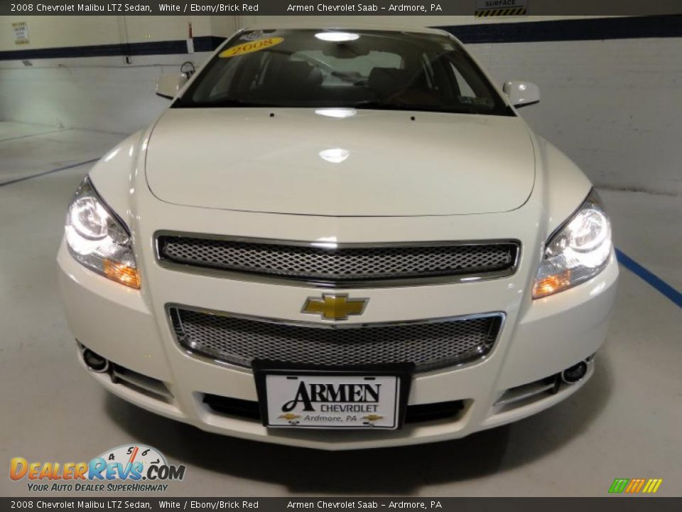 2008 Chevrolet Malibu LTZ Sedan White / Ebony/Brick Red Photo #3
