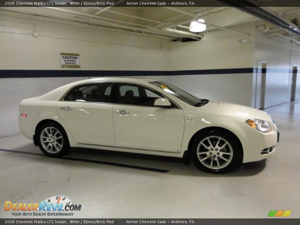 2008 Chevrolet Malibu LTZ Sedan White / Ebony/Brick Red Photo #6
