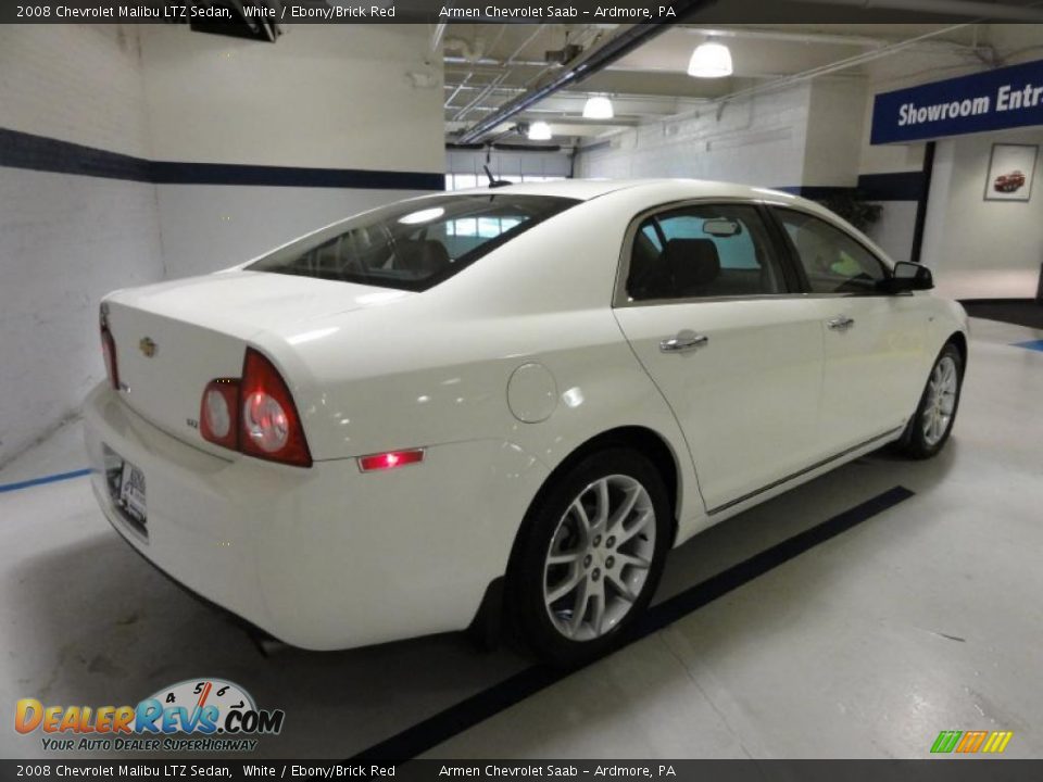 2008 Chevrolet Malibu LTZ Sedan White / Ebony/Brick Red Photo #7