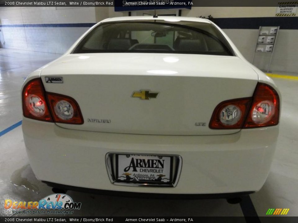 2008 Chevrolet Malibu LTZ Sedan White / Ebony/Brick Red Photo #8