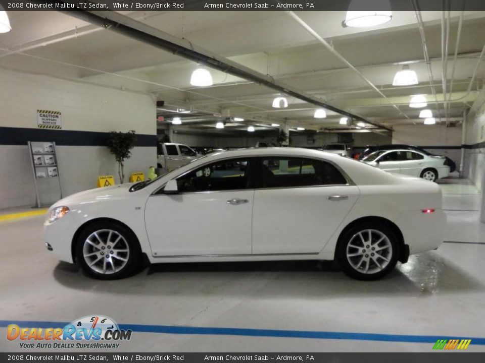 2008 Chevrolet Malibu LTZ Sedan White / Ebony/Brick Red Photo #9