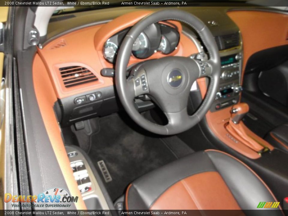 2008 Chevrolet Malibu LTZ Sedan White / Ebony/Brick Red Photo #10