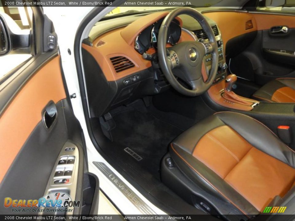2008 Chevrolet Malibu LTZ Sedan White / Ebony/Brick Red Photo #11