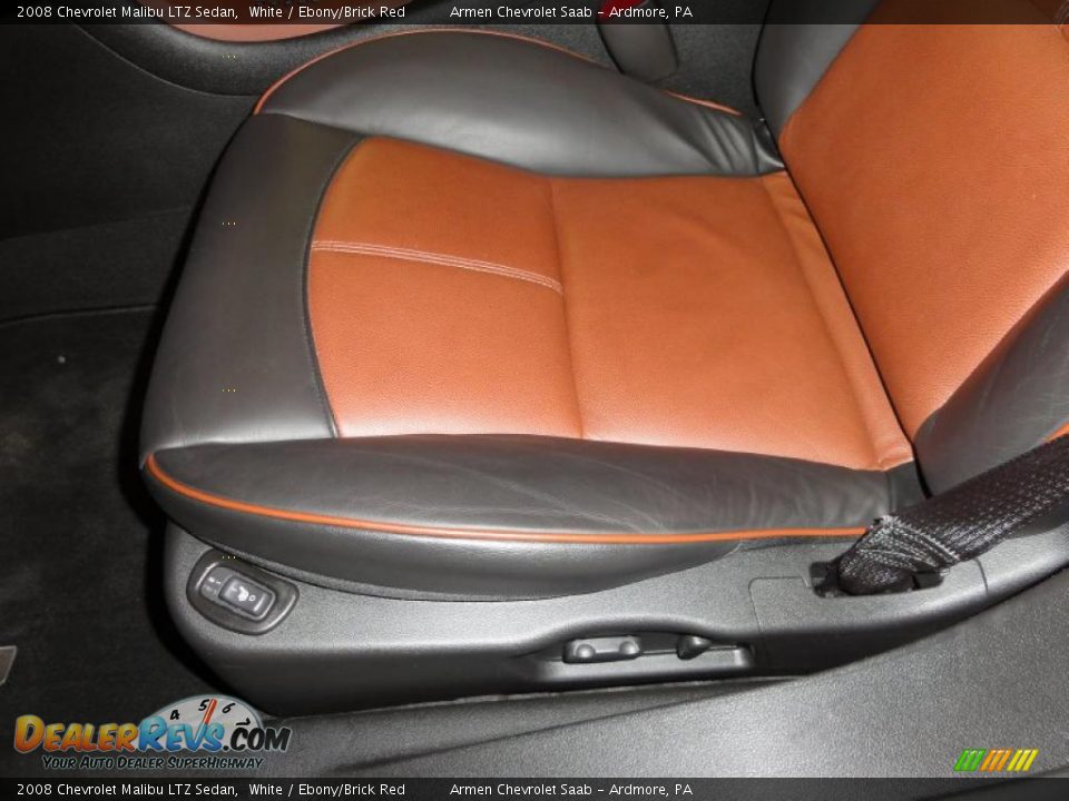 2008 Chevrolet Malibu LTZ Sedan White / Ebony/Brick Red Photo #14