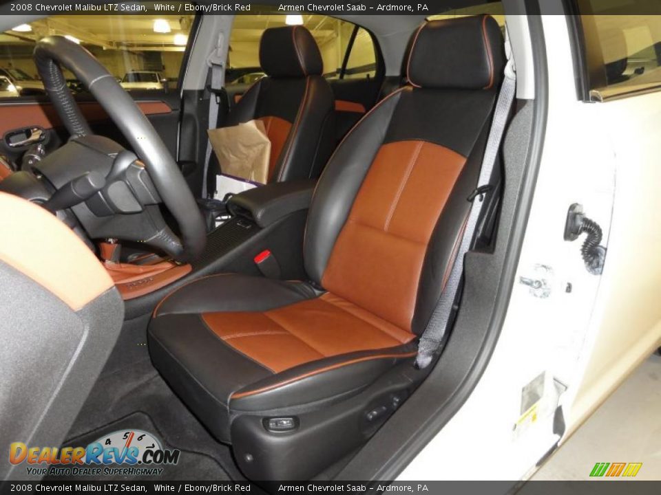 2008 Chevrolet Malibu LTZ Sedan White / Ebony/Brick Red Photo #15