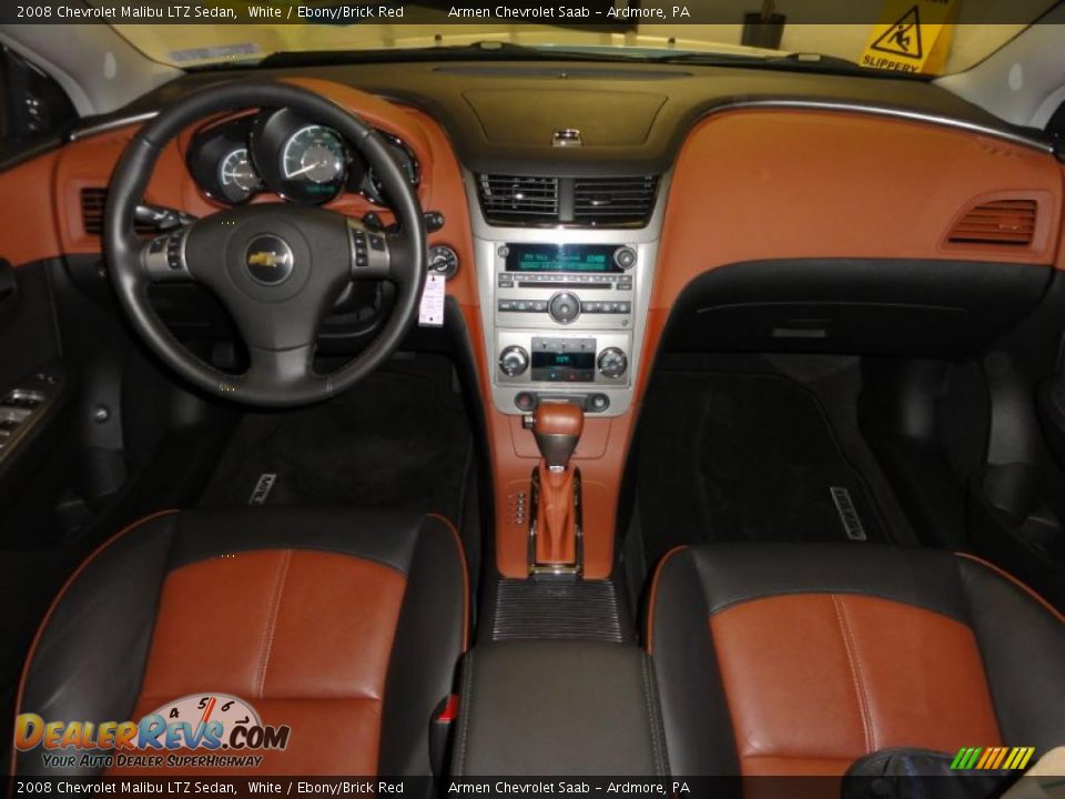 2008 Chevrolet Malibu LTZ Sedan White / Ebony/Brick Red Photo #25