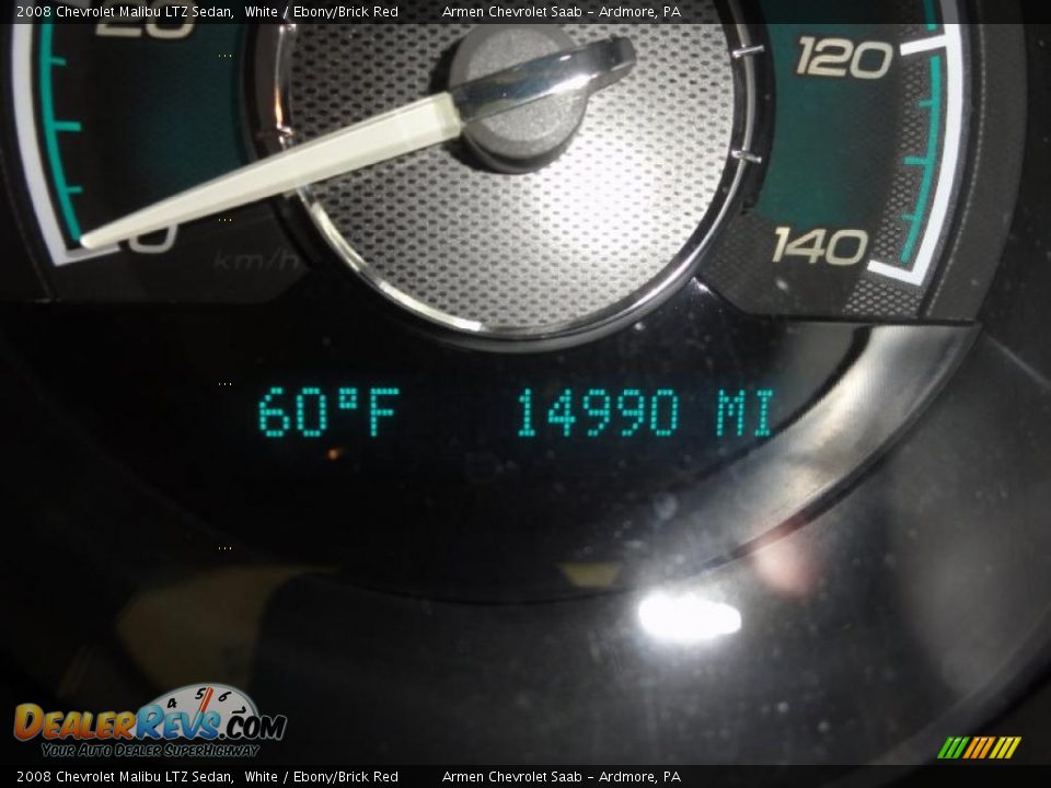 2008 Chevrolet Malibu LTZ Sedan White / Ebony/Brick Red Photo #34