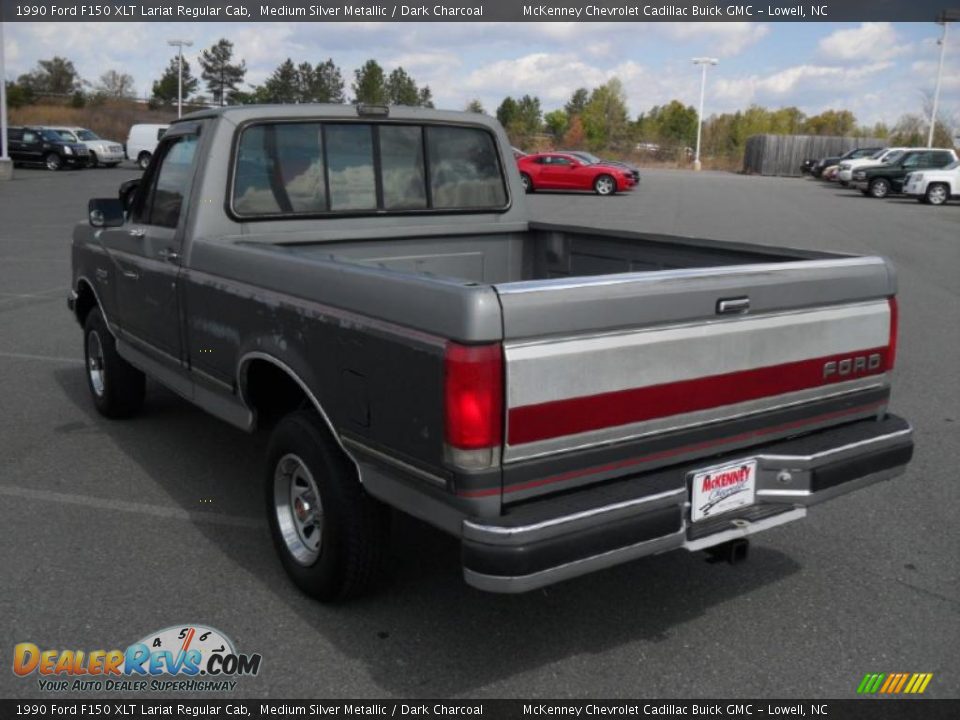 1990 Ford F150 XLT Lariat Regular Cab Medium Silver Metallic / Dark Charcoal Photo #2