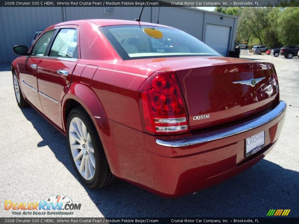 2008 Chrysler 300 C HEMI Inferno Red Crystal Pearl / Medium Pebble Beige/Cream Photo #3