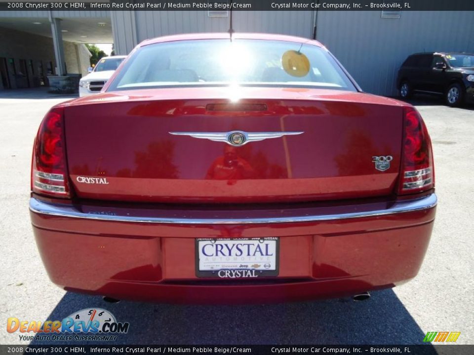 2008 Chrysler 300 C HEMI Inferno Red Crystal Pearl / Medium Pebble Beige/Cream Photo #11