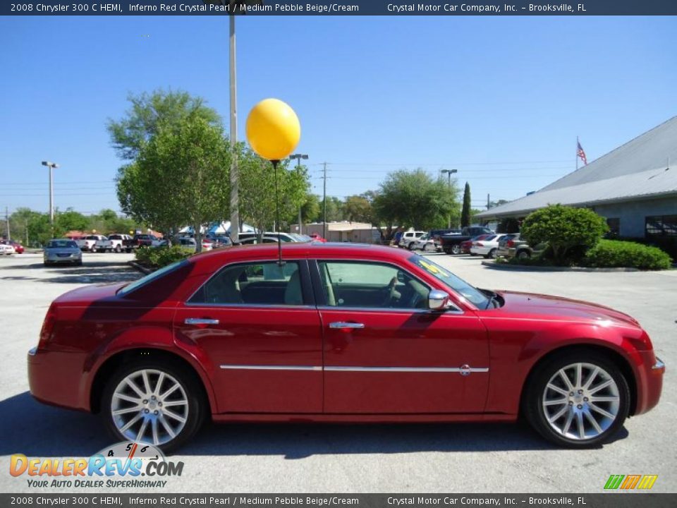 2008 Chrysler 300 C HEMI Inferno Red Crystal Pearl / Medium Pebble Beige/Cream Photo #13