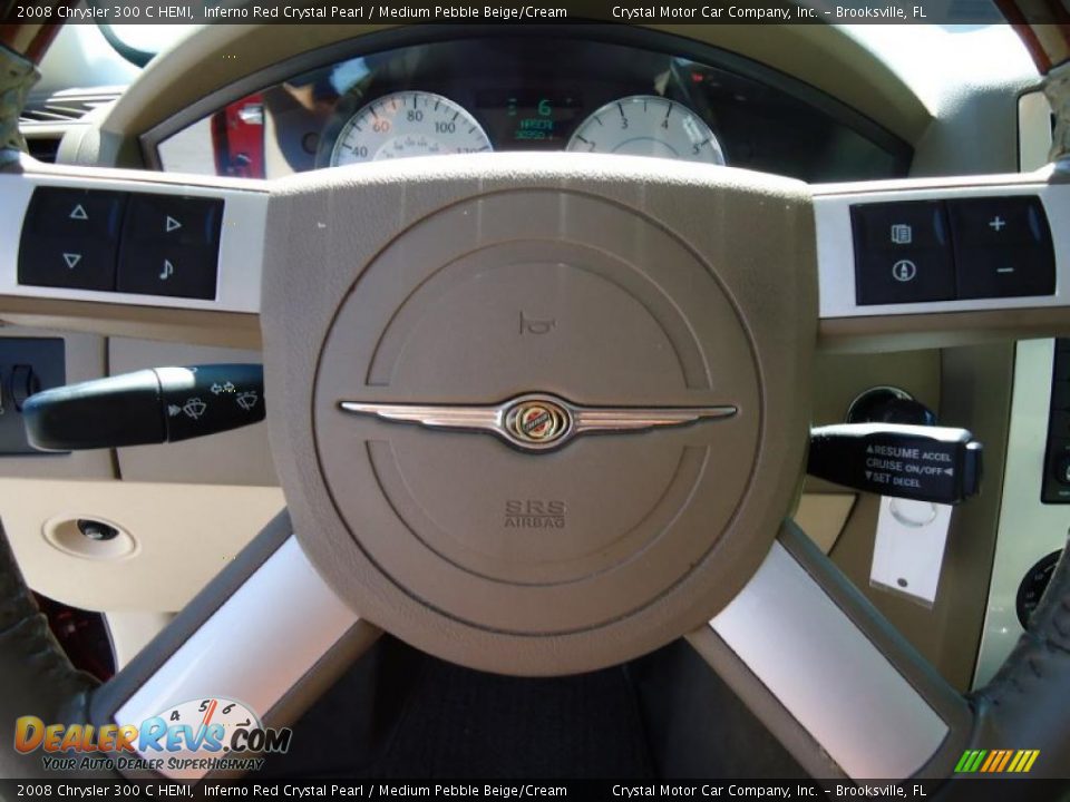 2008 Chrysler 300 C HEMI Inferno Red Crystal Pearl / Medium Pebble Beige/Cream Photo #34