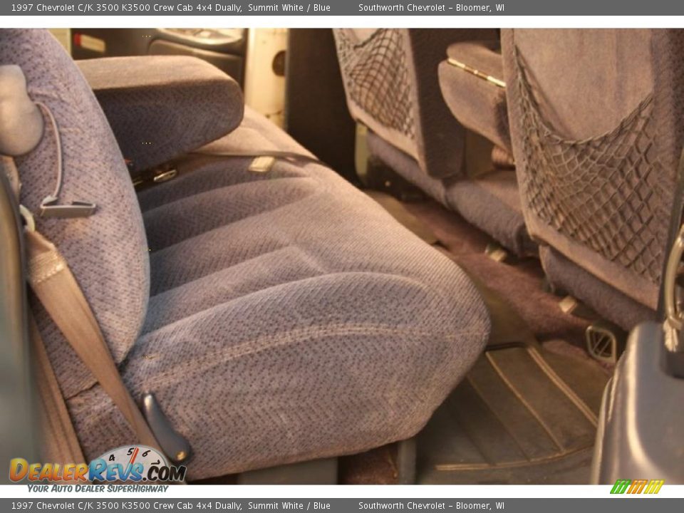 1997 Chevrolet C/K 3500 K3500 Crew Cab 4x4 Dually Summit White / Blue Photo #6