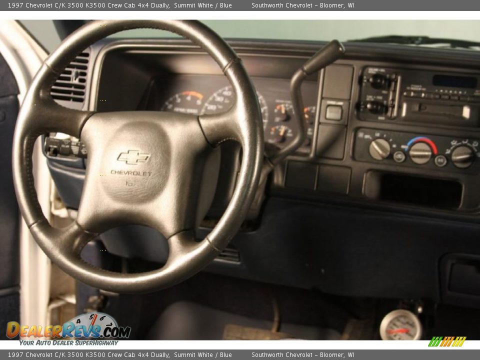 1997 Chevrolet C/K 3500 K3500 Crew Cab 4x4 Dually Summit White / Blue Photo #7
