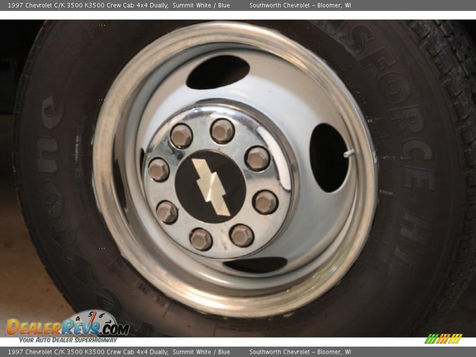 1997 Chevrolet C/K 3500 K3500 Crew Cab 4x4 Dually Summit White / Blue Photo #12