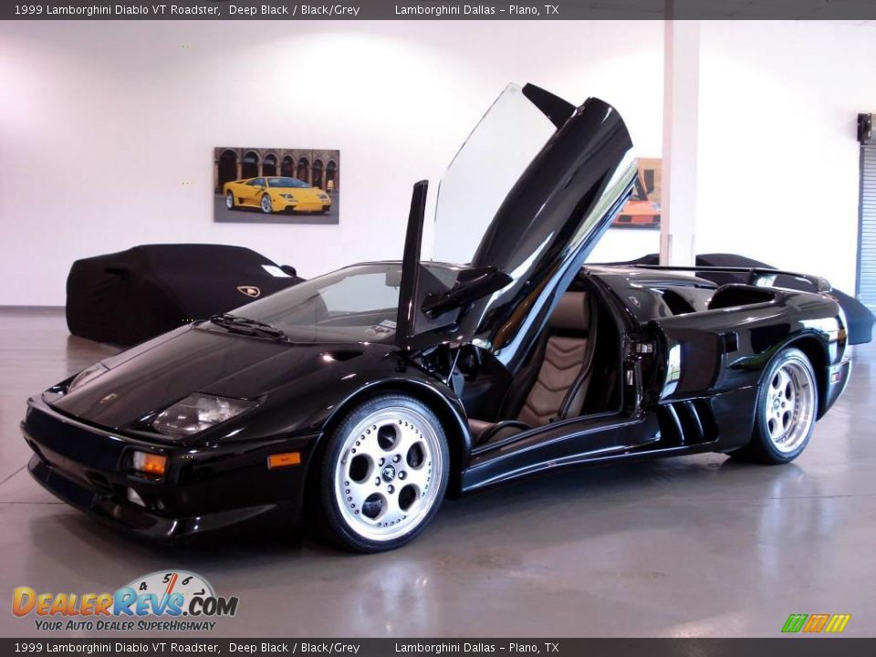 1999 Lamborghini Diablo VT Roadster Deep Black / Black/Grey Photo #3
