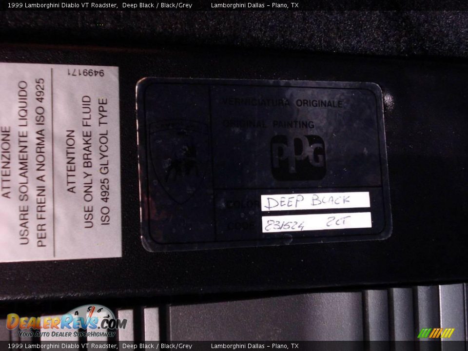 1999 Lamborghini Diablo VT Roadster Deep Black / Black/Grey Photo #8