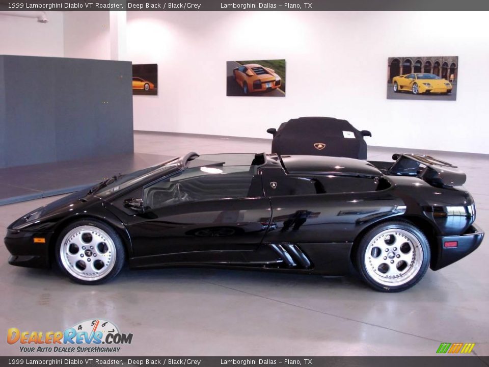 1999 Lamborghini Diablo VT Roadster Deep Black / Black/Grey Photo #10