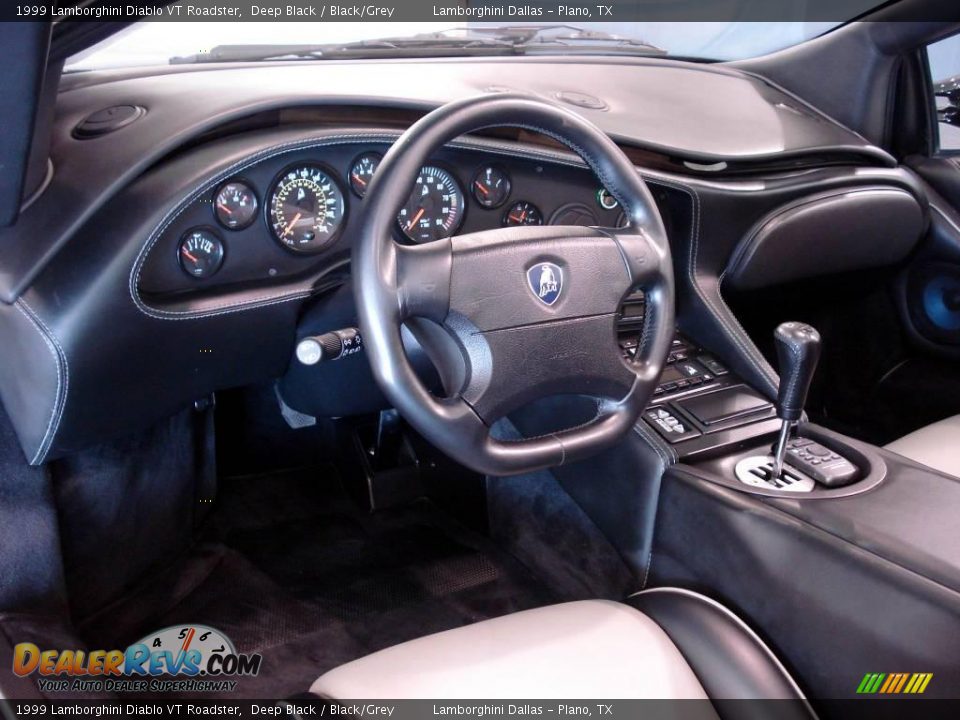 1999 Lamborghini Diablo VT Roadster Deep Black / Black/Grey Photo #17
