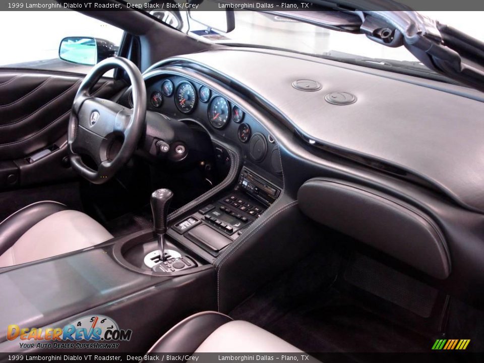 1999 Lamborghini Diablo VT Roadster Deep Black / Black/Grey Photo #24