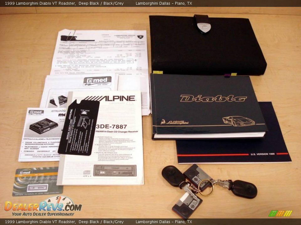 1999 Lamborghini Diablo VT Roadster Deep Black / Black/Grey Photo #31
