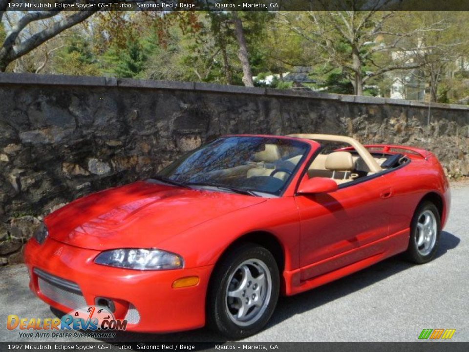 1997 Mitsubishi Eclipse Spyder GST Turbo Saronno Red / Beige Photo 4