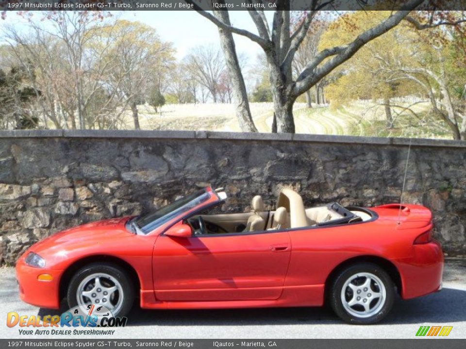 1997 Mitsubishi Eclipse Spyder GS-T Turbo Saronno Red / Beige Photo #5