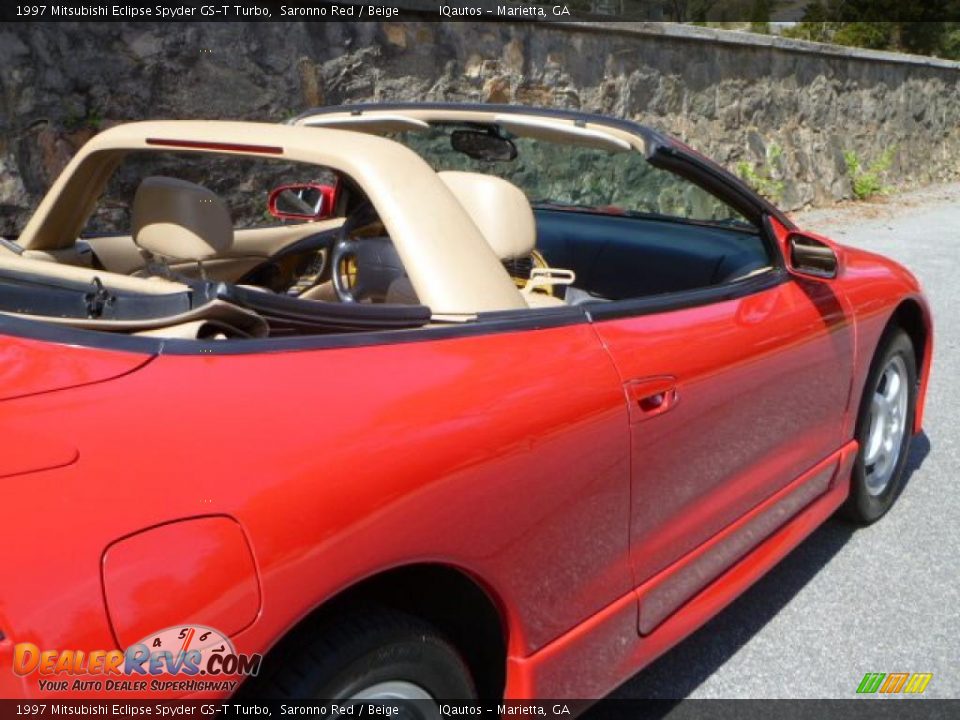 1997 Mitsubishi Eclipse Spyder GS-T Turbo Saronno Red / Beige Photo #12