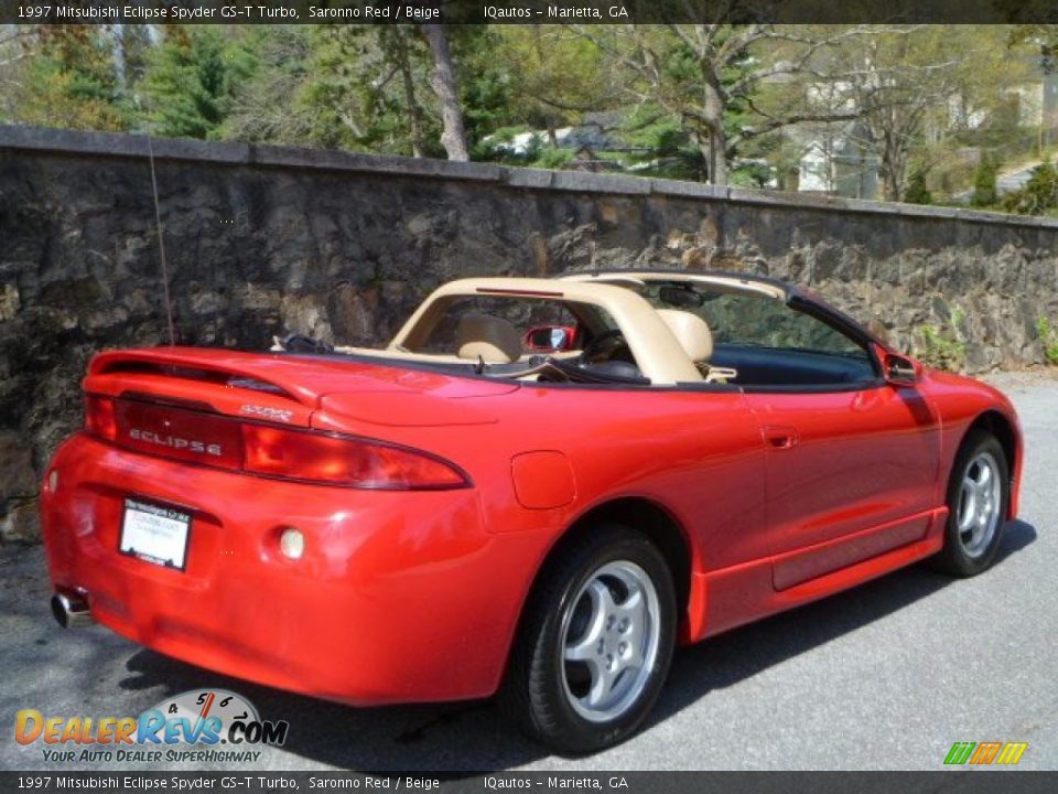 1997 Mitsubishi Eclipse Spyder GS-T Turbo Saronno Red / Beige Photo #13