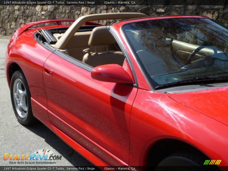 1997 Mitsubishi Eclipse Spyder GS-T Turbo Saronno Red / Beige Photo #14