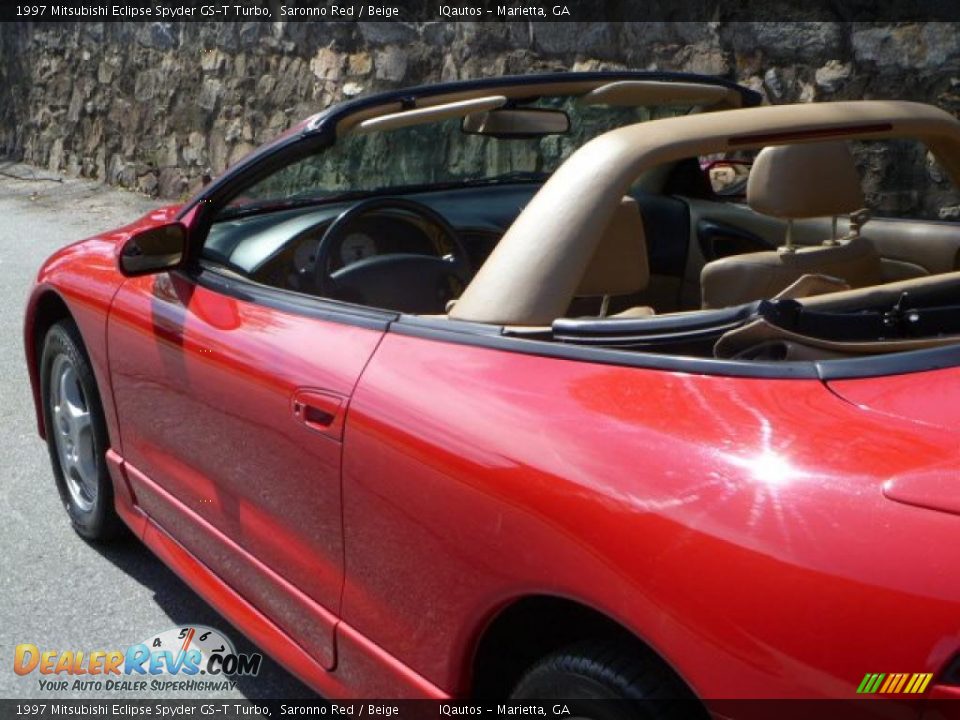 1997 Mitsubishi Eclipse Spyder GS-T Turbo Saronno Red / Beige Photo #16