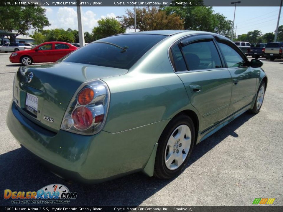 2003 Nissan Altima 2.5 S Mystic Emerald Green / Blond Photo #12
