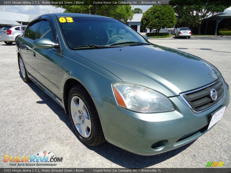 2003 Nissan Altima 2.5 S Mystic Emerald Green / Blond Photo #14
