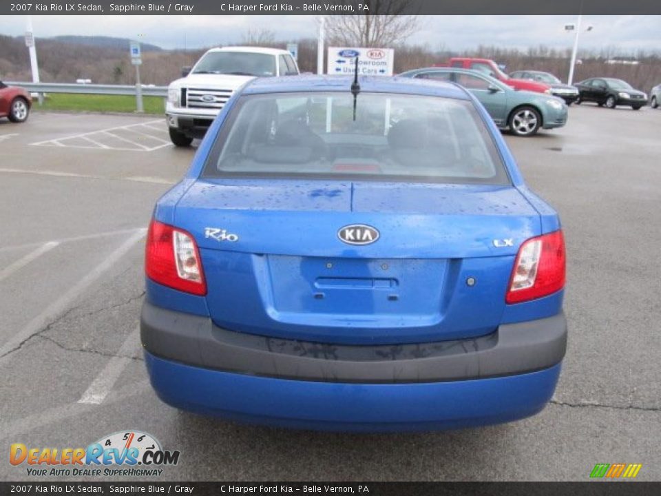 2007 Kia Rio LX Sedan Sapphire Blue / Gray Photo #7