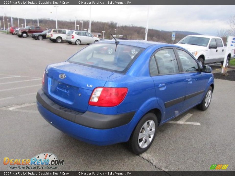 2007 Kia Rio LX Sedan Sapphire Blue / Gray Photo #8