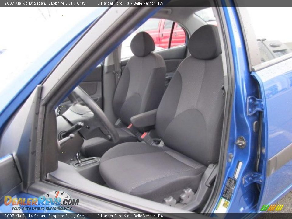 2007 Kia Rio LX Sedan Sapphire Blue / Gray Photo #10