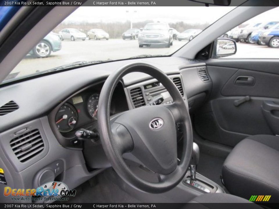 2007 Kia Rio LX Sedan Sapphire Blue / Gray Photo #11